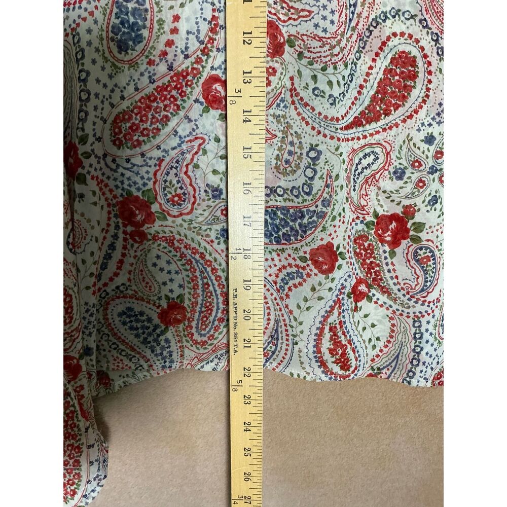 Womens Wallpaper Her Boho Paisley Floral Print V Neck Crochet Trim Kaftan Top S - Picture 7 of 8